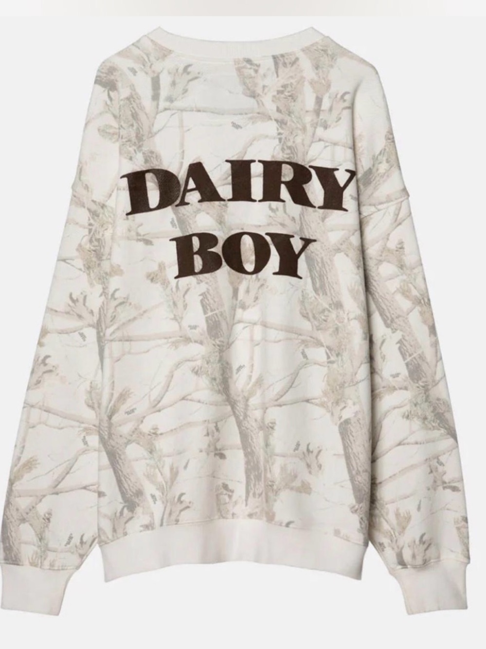Dairy boy woodland camo crewneck